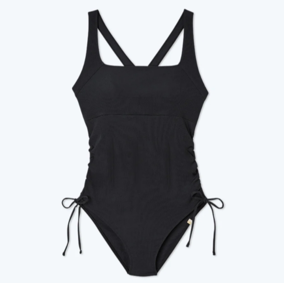 summersalt Swim Nwt Summersalt Ribbed Cinch Current Black Onepiece